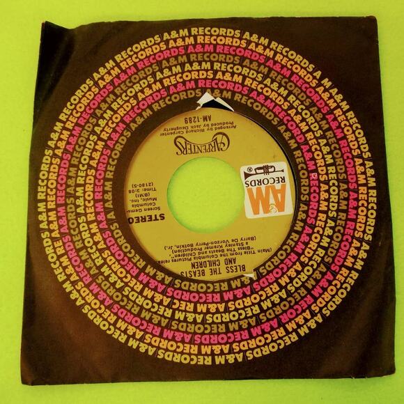 Carpenters - Superstar / Bless Beasts and Children - AM-1289 45rpm Vinyl Record - Picture 2 of 8